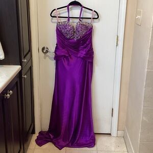 Blush Purple Beaded Sweetheart Prom Dress